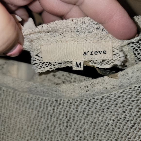 Anthropology A'reve Shirt polka-dot sheer bow on back Gorgeous - Picture 2 of 8